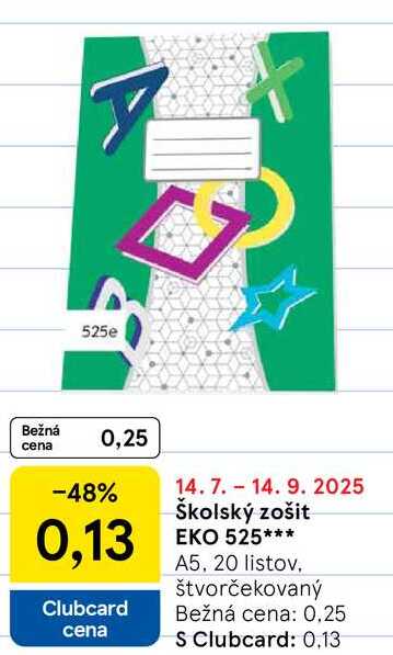 Školský zošit EKO 525