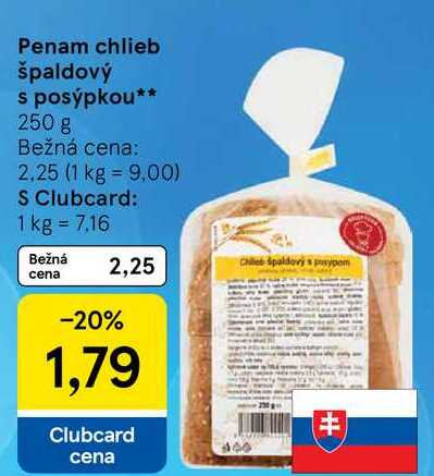 Penam chlieb špaldový s posýpkou, 250 g 