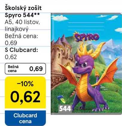 Školský zošit Spyro 544