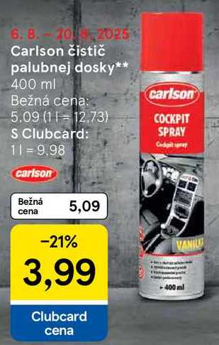Carlson čistič palubnej dosky, 400 ml 