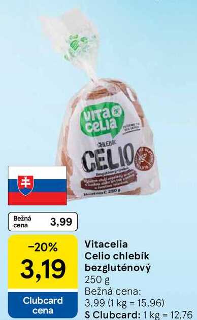 Vitacelia Celio chlebík bezgluténový, 250 g