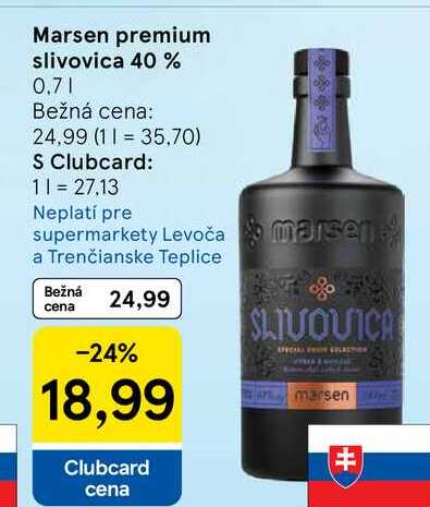 Marsen premium slivovica 40%, 0,7 l