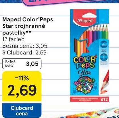 Maped Color'Peps Star trojhranné pastelky