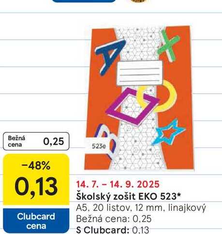 Školský zošit EKO 523