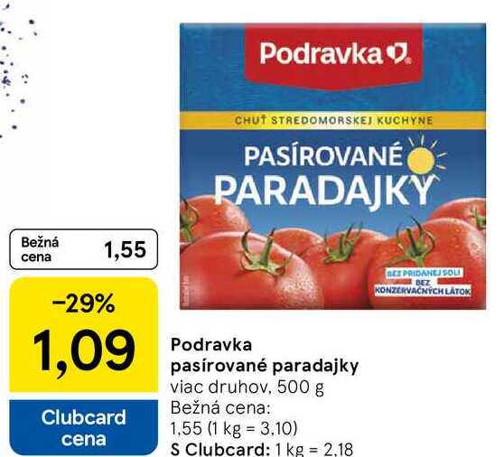 Podravka pasírované paradajky, 500 g 