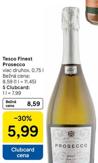 Tesco Finest Prosecco, 0,75 l