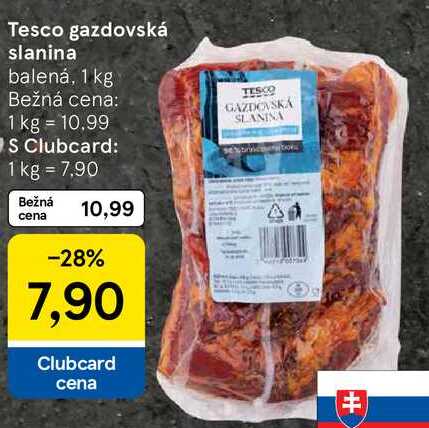 Tesco gazdovská slanina, 1 kg 