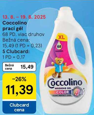Coccolino prací gél, 68 PD