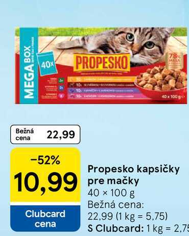 Propesko kapsičky pre mačky, 40x 100 g