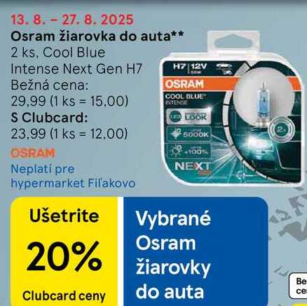 Osram žiarovka do auta, 2 ks