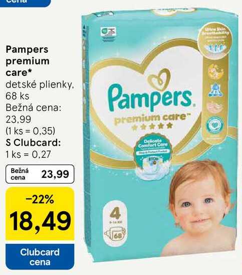 Pampers premium care, 68 ks 