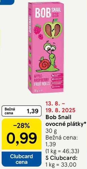 Bob Snail ovocné plátky, 30 g