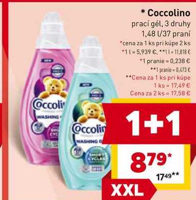 Coccolino prací gél, 3 druhy 1,48 l/37 praní 
