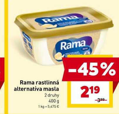 Rama rastlinná alternatíva masla 2 druhy 400 g 