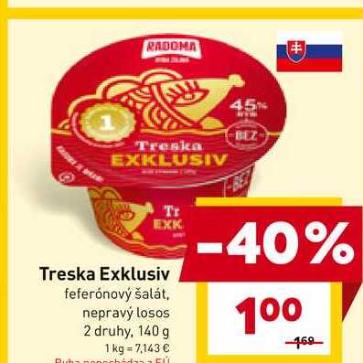 Treska Exklusiv feferónový šalát, nepravý losos 2 druhy, 140 g 