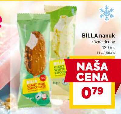 BILLA nanuk rôzne druhy 120 ml 