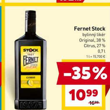 Fernet Stock 0,7 l, vybrané druhy 0.7l