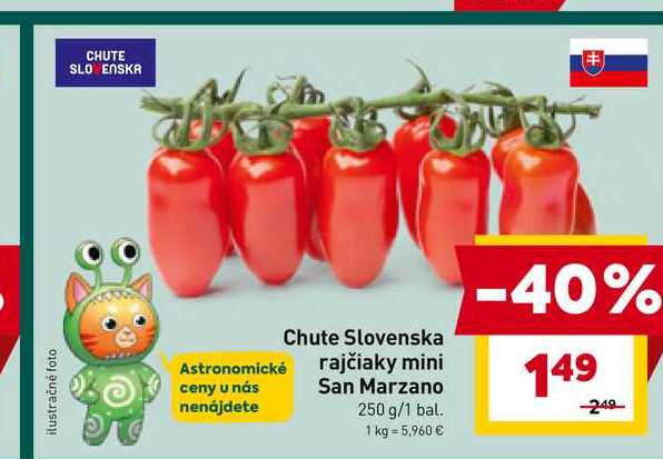 Chute Slovenska rajčiaky mini San Marzano 250 g/1 bal. 
