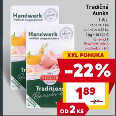 Tradičná šunka 100 g 