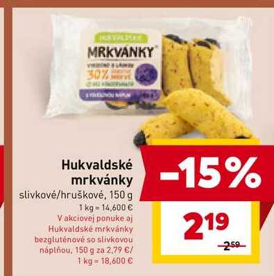 Hukvaldské mrkvánky slivkové/hruškové, 150 g 