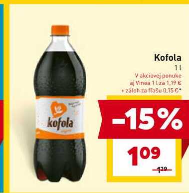 Kofola 1 l, vybrané druhy