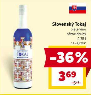 Slovenský Tokaj biele víno rôzne druhy 0,75l