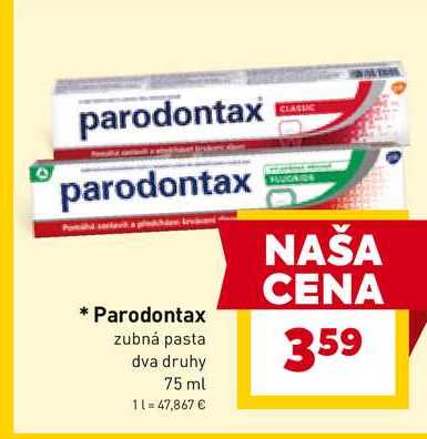 Parodontax zubná pasta dva druhy 75 ml 