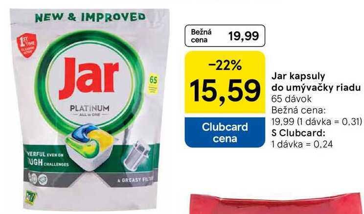 Jar kapsuly do umývačky riadu, 65 dávok 