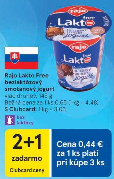 Rajo Lakto Free bezlaktózový smotanový jogurt, 145 g