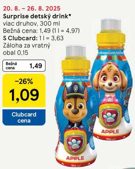 Surprise detský drink, 300 ml 