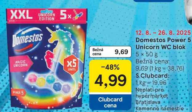 Domestos Power 5 Unicorn WC blok, 5x 50 g