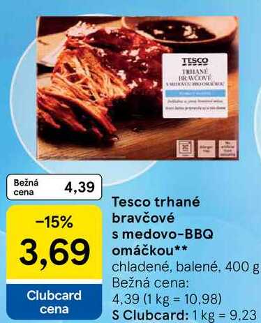 Tesco trhané bravčové s medovo-BBQ omáčkou, 400 g