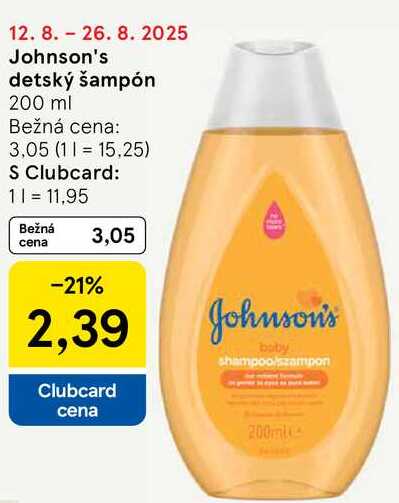 Johnson's detský šampón, 200 ml 