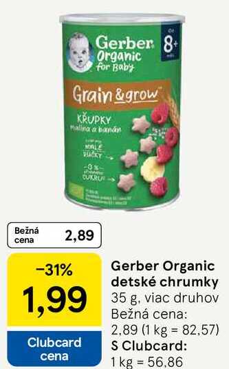 Gerber Organic detské chrumky, 35 g