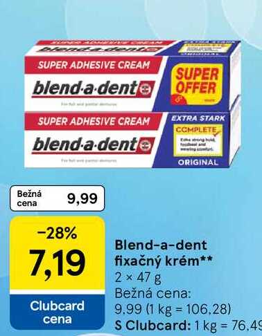 Blend-a-dent fixačný krém, 2x 47 g