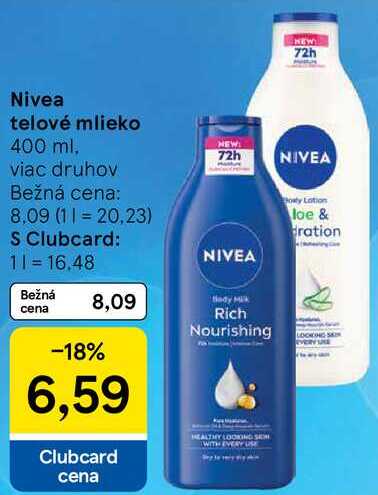 Nivea telové mlieko, 400 ml