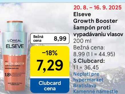 Elseve Growth Booster šampón proti vypadávaniu vlasov, 200 ml