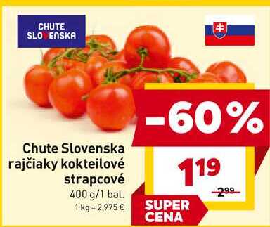 Chute Slovenska rajčiaky kokteilové strapcové 400 g/1 bal.