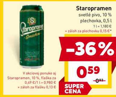 Staropramen, 10%, flaška 0,5l