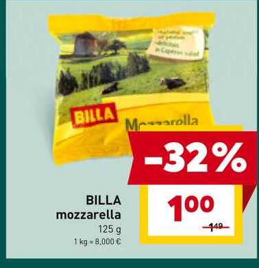 BILLA mozzarella 125 g