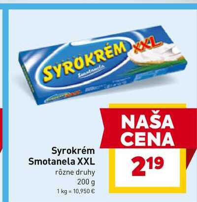 Syrokrém Smotanela XXL rôzne druhy 200 g