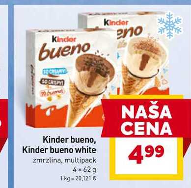 Kinder bueno, zmrzlina, multipack 4x62g