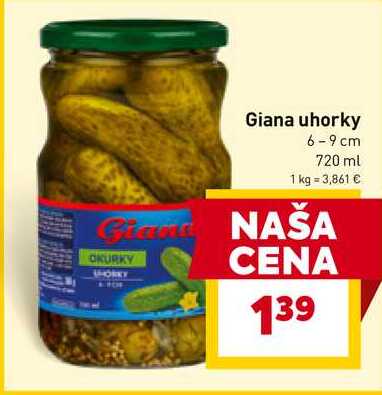 Giana uhorky 6-9 cm 720 ml 