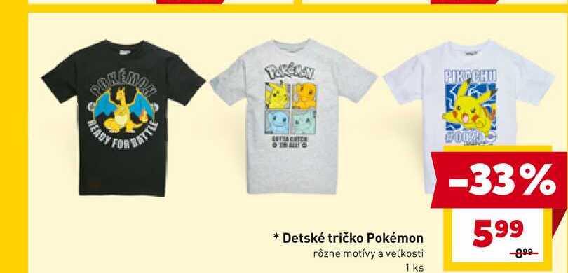 Detské tričko Pokémon rôzne motívy a veľkosti 1 ks 