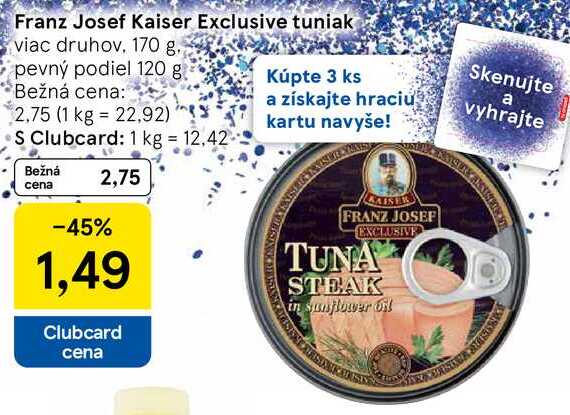 Franz Josef Kaiser Exclusive tuniak, 170 g