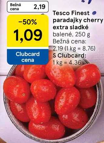Tesco Finest paradajky cherry extra sladké, 250 g