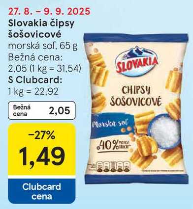 Slovakia čipsy šošovicové, 65 g