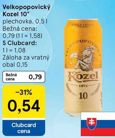 Velkopopovický Kozel 10°, 0,5 l