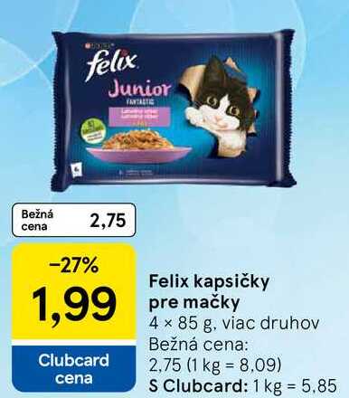 Felix kapsičky pre mačky, 4x 85 g