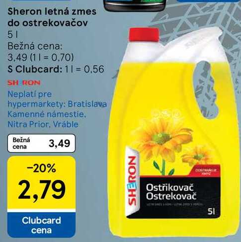Sheron letná zmes do ostrekovačov, 5 l